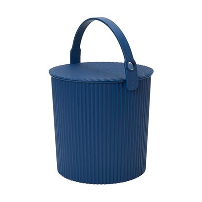 Hachiman Large Bucket, 2.6 Gallon Heavy Duty Bucket with Lid & Handle - color: Navy, size: Large