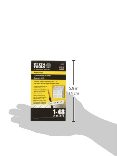 Klein Tools 56250 Wire Marker Book, 1-48, Black Print on White (Pack of 2) - size: 1 Count (Pack of 2), style: Standard