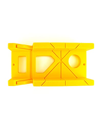 QWORK 12-Inch High Impact Plastic Miter Box with Versatile Cutting Angles and Ruler Scale