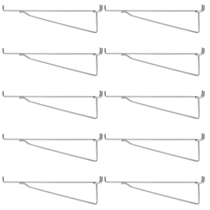 Shimeyao 10 Pcs 10 Inch Pegboard Shelf Brackets, Silver - color: Silver, size: 10 Inch