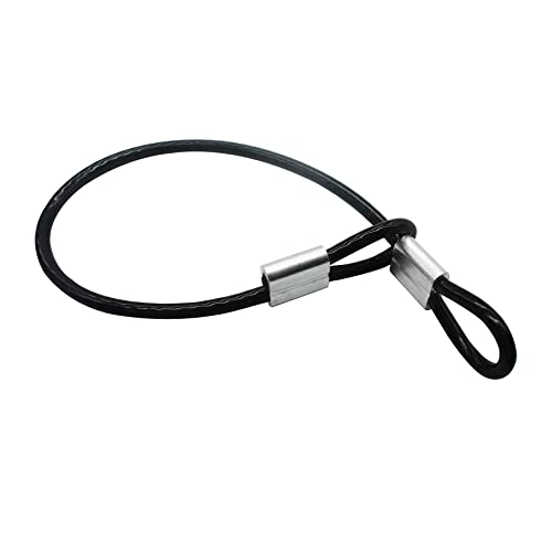 5 Pcs 4mm Wire 24 inch Vinyl Coated Stainless Steel Cable with Loops Short Wire Rope Lanyard Lock Security Chain Link for Outdoor Gates, Black(4mm x 24inch) - color: Black, size: 4mm(T) X 24 in(L) 5PCS