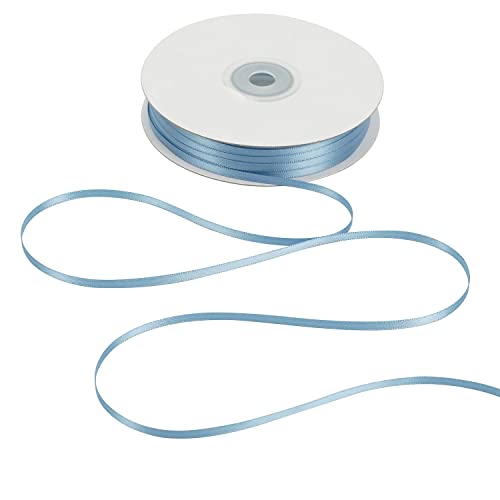 HUIHUANG Dusty Blue Thin Solid Satin Ribbon 1/8 inch x 100 Yards - color: Dusty Blue, size: 1/8 inch