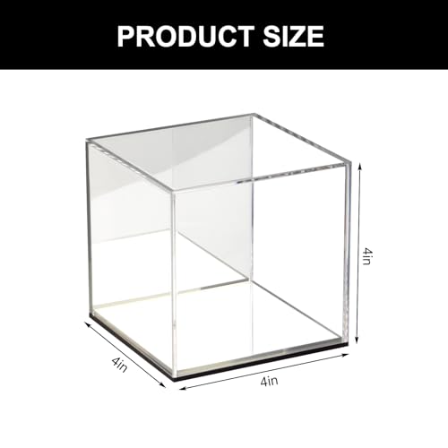 Mirrored Clear Acrylic Box for Collectibles Display, 4x4x4Inch - size: 4x4x4Inch