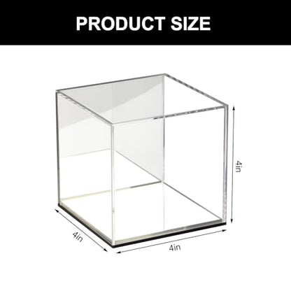 Mirrored Clear Acrylic Box for Collectibles Display, 4x4x4Inch - size: 4x4x4Inch