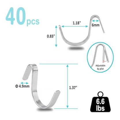 Pegboard J Hooks Silver 40pcs Peg Board Metal Tool Hangers for Garage Craft - style: 40pcs Silver J Hooks