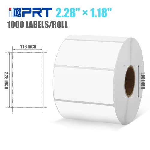 iDPRT 2.28' 1.18' Multi-Purpose Direct Thermal Labels (58mm30mm), Self-Adhesive Thermal Sticker for Address, Barcode, Compatible with iDPRT, Rollo, Zebra, etc, 1 Roll - 1000pcs, White (Pack of 2) - size: 2.28" × 1.18"(58mm×30mm) (Pack of 2)