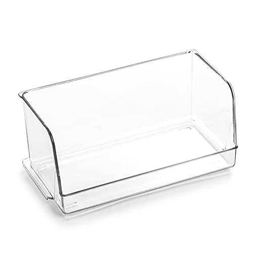 BINO | Stackable Plastic Storage Bins, Medium | THE MYRIAD COLLECTION | Multipurpose Bins | Pantry Organizers And Storage | Home Organization Containers | Clear Plastic Fridge Bin | Freezer Organizer