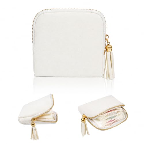 Stratalife Small Travel Jewelry Case, Velvet Storgae Pouch - color: White