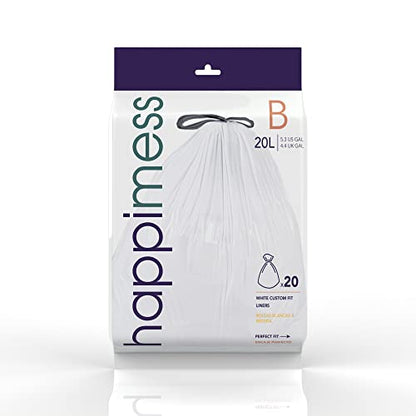 happimess 20-Count Unscented 5.3 Gal Trash Bags, White, Pack of 5 - color: White, size: 100 Count (Pack of 1)