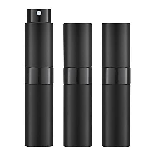 LISAPACK 8ml Travel Perfume Bottle Refillable, 3 PCS Cologne Atomizer Spray - color: 3 Black