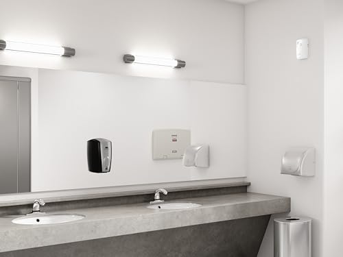 Rubbermaid Commercial Products AutoFoam Hand Soap & Sanitizer Dispenser, Black/Chrome, Touchless, Wall Mount, Battery Operated, for Restrooms in Offices/Hotels/Entertainment/Schools - color: Chrome, style: Battery Powered