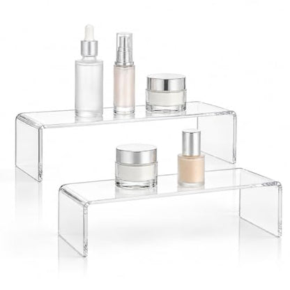 2 Pack Acrylic Medicine Cabinet Organizer Clear Shelves 2 Small - size: 2 x 11.4x3x3.7in