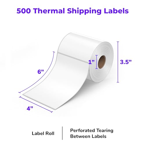 Rollo 4x6 Direct Thermal Shipping Labels - 500 Label Roll