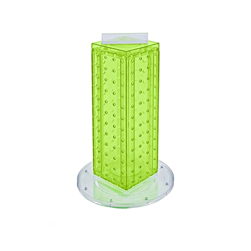 Azar Displays 700220-GRE Pegboard 4-Sided Revolving Counter Display, Green Translucent Color - color: Green, style: Pegboard only