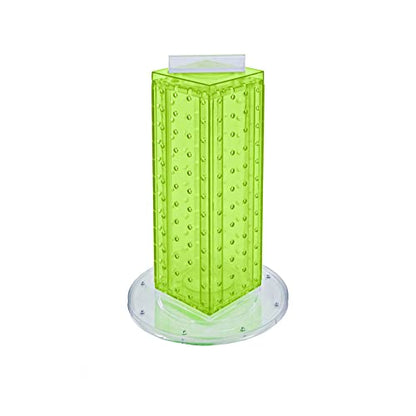 Azar Displays 700220-GRE Pegboard 4-Sided Revolving Counter Display, Green Translucent Color - color: Green, style: Pegboard only