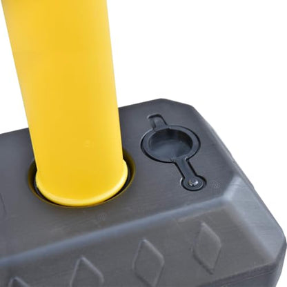 6 Pack 40" Stanchions, Chain Barriers for Crowd Control, Yellow - color: Yellow Red