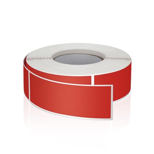 Red Rectangle Labels 3" x 1" Color Coding Stickers Roll 500 Pcs - color: Red