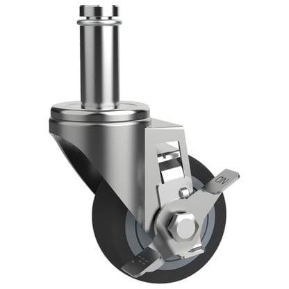 RILIDRI 3-Inch Caster for Wire Shelving Racks, Heavy Duty Scaffolding Wheel with Brake, Set of 4 Metro Shelving Replacement Wheels(.864" x 2-3/16") (Pack of 2) - size: 3 Inch (Pack of 2)