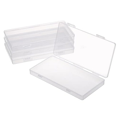 Hipiwe 4 Pack Plastic Money Organizer Clear Cash Currency Box with Lid - size: 4 Pack