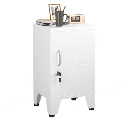 pozdeg 24.5" White Lockable Steel Small Employee Storage Locker - color: White, size: 11.8"D x 13.8"W x 24.5"H