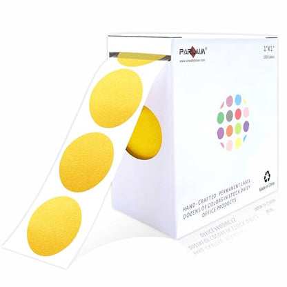 1" Gold Round Color Coding Circle Dot Label, 1000 Stickers in Dispenser Box - color: Gold, size: 1 Roll-1000PCS