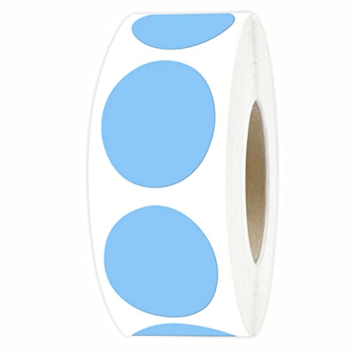 1" Light Blue Dots Round Color Coding Label,1000 Stickers in Dispenser Box - color: Light Blue, size: 1 Roll-1000PCS