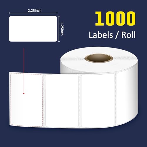 LLIKED 2.25" x 1.25" Direct Thermal Labels, 12000 Barcode Address Labels - size: 2.25"x1.25"-12 Rolls
