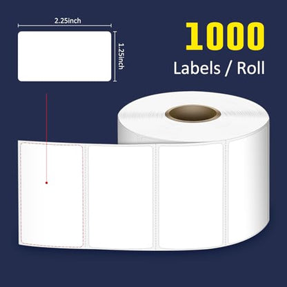 LLIKED 2.25" x 1.25" Direct Thermal Labels, 12000 Barcode Address Labels - size: 2.25"x1.25"-12 Rolls
