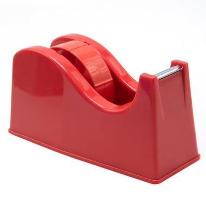 Desktop Tape Dispenser Adhesive Roll Holder (Fits 1" & 3" Core) with Weighted Nonskid Base (1Pack-Red) - color: 1pack-red