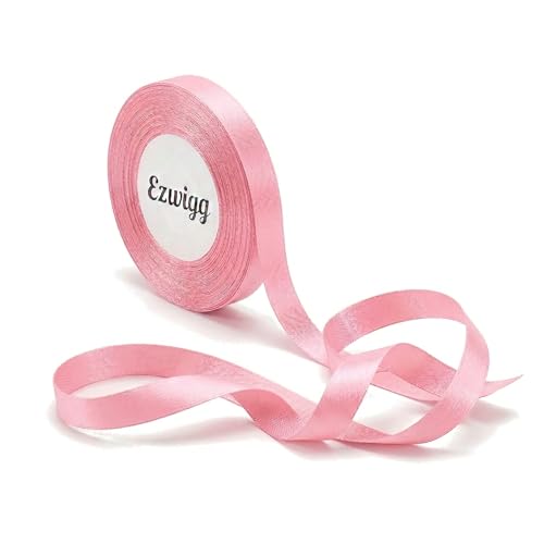 Pink Ribbon 3/8 Inch 25 Yards, Smooth Continuous Polyester Satin Ribbon for Summer Wedding, Graduation Season Party, Baby Shower, Hair Bows Making, Floral Design, Gift Wrapping & DIY Crafts - color: Baby Pink