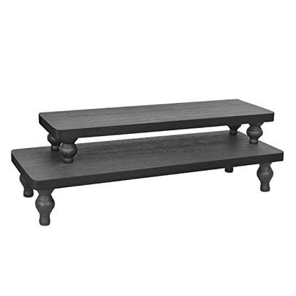 Ikee Design 2 Pcs Set Wooden Display Riser, Cupcake Dessert Display Riser - color: Black