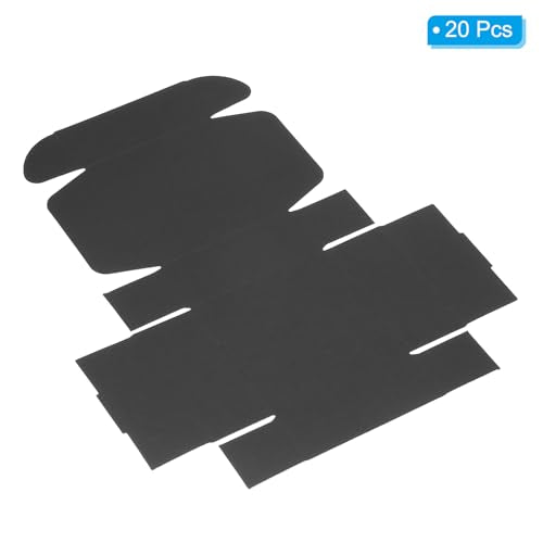 PATIKIL 3"x3"x1.5" Paper Soap Box, 20 Pack Homemade Soap Boxes Square Presents Packaging Boxes for Birthday Christmas DIY Craft, Black - color: Black