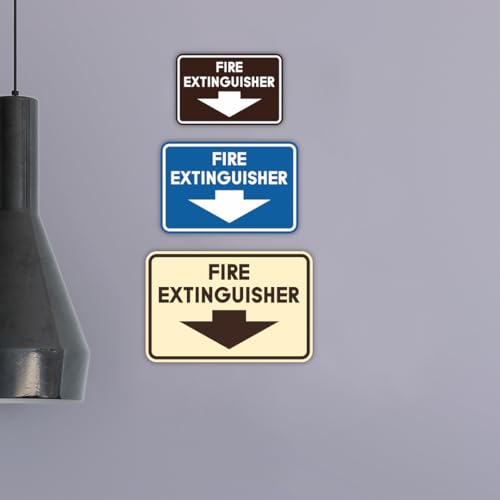 Signs ByLITA Classic Framed Fire Extinguisher (Brushed Gold) - Large 2 Pack - color: Brushed Gold, size: 6 x 8" - Large (2 Pack)