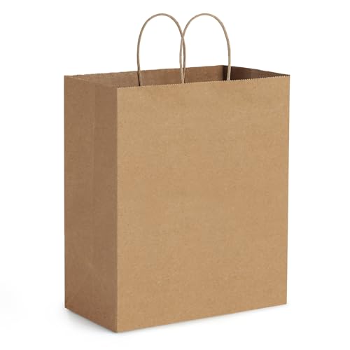 BagDream Kraft Paper Bags with Handles 10x6.75x12 Inch Brown 50 Pack Bulk - size: 1 Count (Pack of 50)
