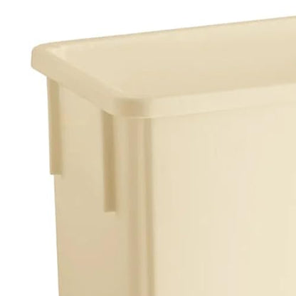 23 Gallon Beige Slim Tall Plastic Industrial Trash Cans for Kitchen and Restaurant - color: Beige, size: 23 Gallon