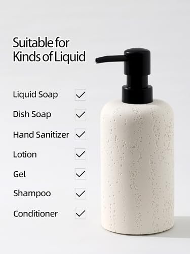 Soap Dispenser Set, 2 PCS 13.53 OZ Luxurious Empty Bottles Ivory - color: Ivory White
