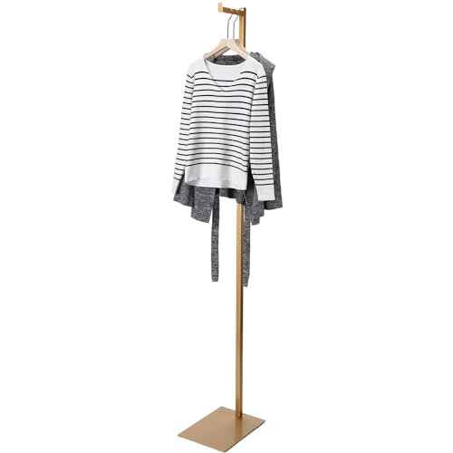 Sintuff Clothing Display Stand 48-72 Inches Adjustable Metal Rack, Gold - color: Gold