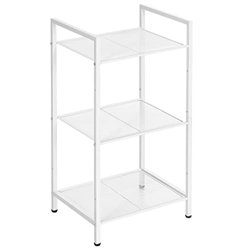 SONGMICS 3-Tier Storage Rack, Bathroom Shelf, Extendable Plant Stand - color: White, size: 3 Tiers