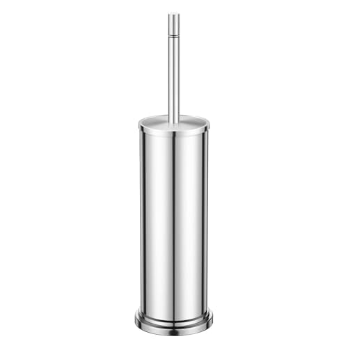 Stainless Steel Toilet Brush and Holder Set,Toilet Bowl Brush and Holder - color: Chrome