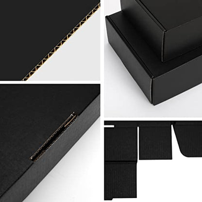 7x5x2 inch Black Shipping Boxes for Small Business- Set of 25 - color: Black, size: 7x5x2