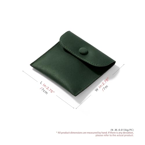 Oirlv Velvet Earring Pouch Travel Case, Green - color: Green, size: 2.76"×2.76"
