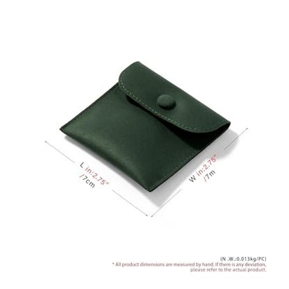 Oirlv Velvet Earring Pouch Travel Case, Green - color: Green, size: 2.76"×2.76"
