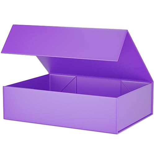 Purple Gift Box 11.9" x 8.5" x 3.3",Magnetic Closure Gift Boxe for Presents - color: Purple