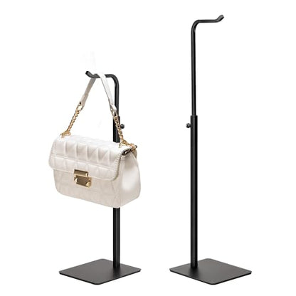 2-Pack Adjustable Tabletop Purse & Banner Display Stands, Black - color: Black