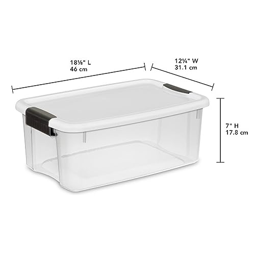 Sterilite Ultra Latch Box with Lids for Home and Office, 18 Quart, 12-Pack - size: 18 Quart, style: 12-Pack
