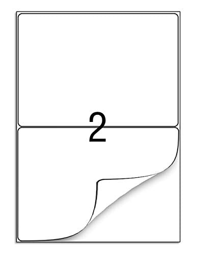 BESTEASY 200 Round Corner Half Sheet Self Adhesive Shipping Labels for Laser and Ink Jet Printers, White Blank (100 Sheets, 200 Labels) - size: 100 sheets, style: Round Corner-8.5"x5.5"