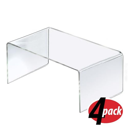 Azar Displays 515311 12" W x 7.75" D x 6" H Acrylic Riser (4 Pack) - size: 12 X 7.75