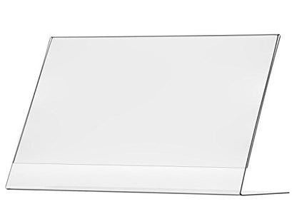 Marketing Holders Horizontal Sign Holder 17" x 11" Slanted Counter Top Ad Notice or Office Hours Display Frame Large Table Tent Literature Advertising Display Restaurants Expos Trade Shows - size: 17"w x 11"h