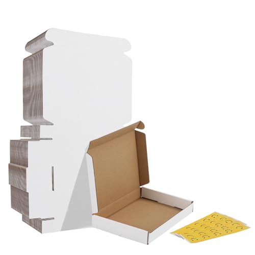 HORLIMER 7x5x1 Shipping Boxes Set of 30, White Corrugated Cardboard Mailer Box for Packing Small Business - color: White, size: 7" x 5" x 1"