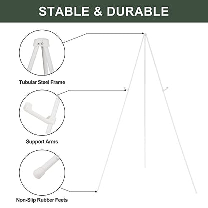DANMO Easel Stand for Wedding Sign Poster 63'' Instant Display Floor Adjustable Metal Art Easel White - style: White